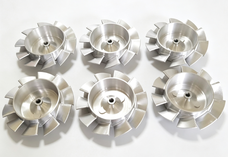 Power impeller components for fans and water pumps, featuring precision curved surface milling for high operational efficiency.