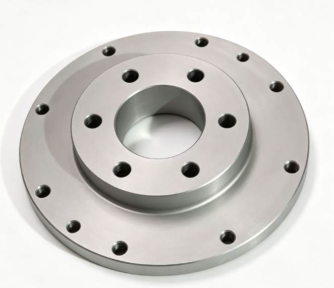 Specialized flanges for equipment connection and sealing,
precision-machined as a single unit with precisely positioned
bolt holes.